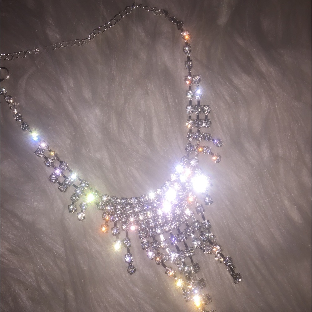 faux diamond choker